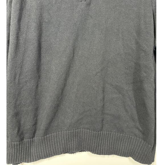 Coleman Outdoor Men’s 1/4 Zip Cotton Knit Sweater Faux Fur Collar Black Size XXL - Picture 3 of 10